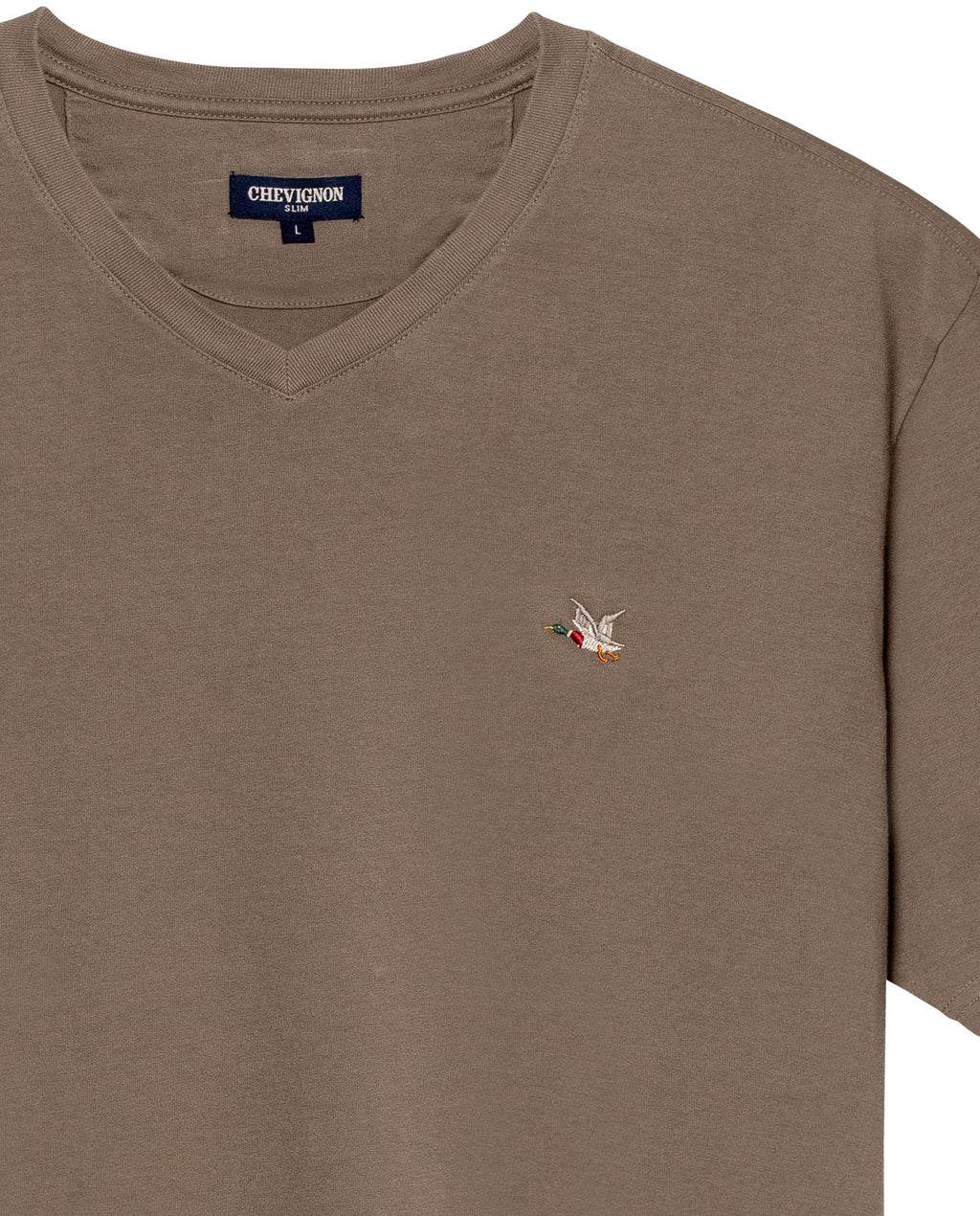 Men's Slim Fit V-Neck T-Shirt - Khaki