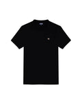 Men's T-Shirt Slim Fit Short Sleeve Crewneck Cotton Vibrant Embroidered Duck Heart Point Chest - Black