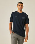 Men's T-Shirt Classic Fit Short Sleeve Cotton Jersey Polonia Front Back Graphics Heavy Rib Collar - Blue