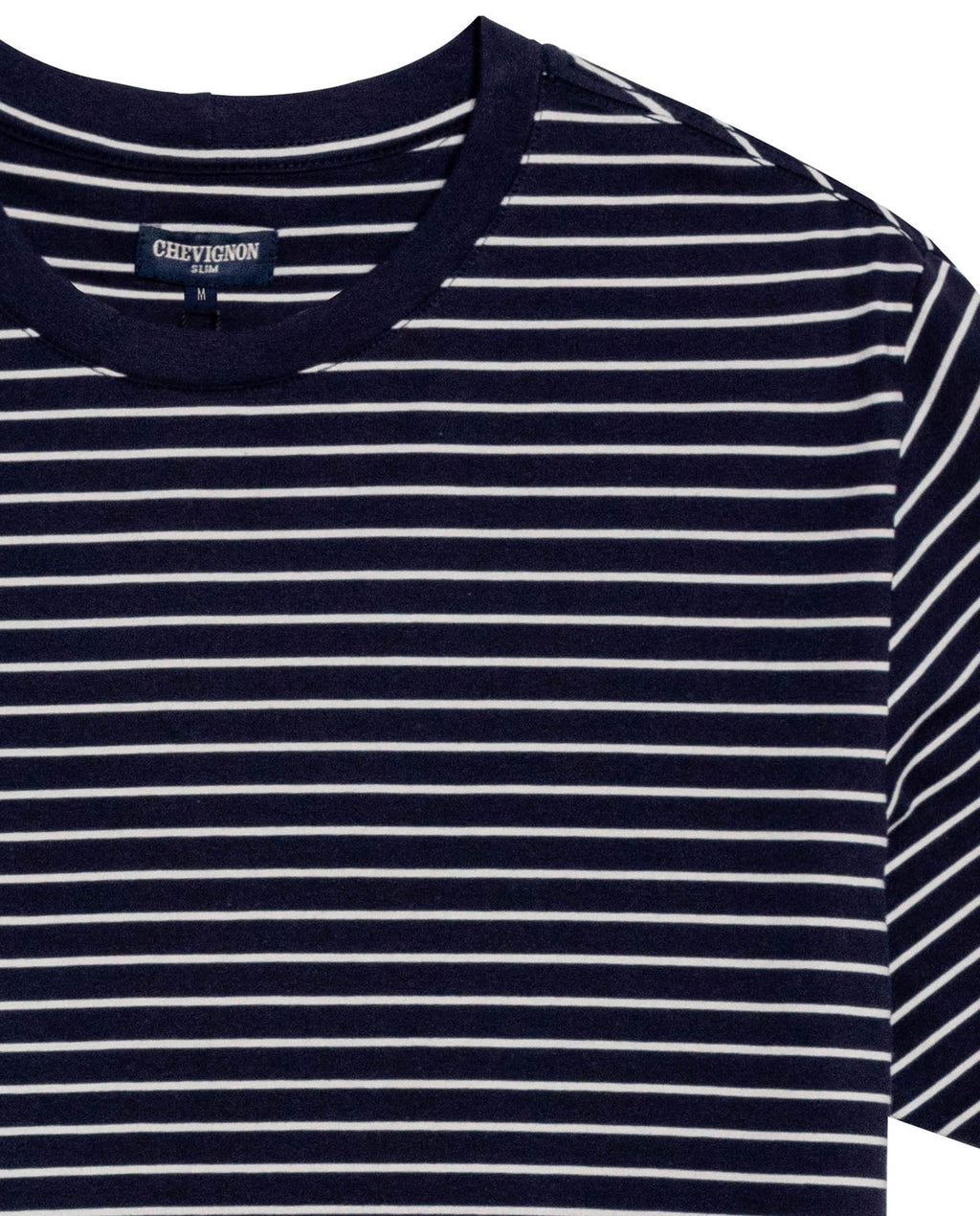 Men's T-Shirt Slim Fit Short Sleeve Cotton Elastane Stripe Fabric Flag Label Side Sleeve Nautical - Blue