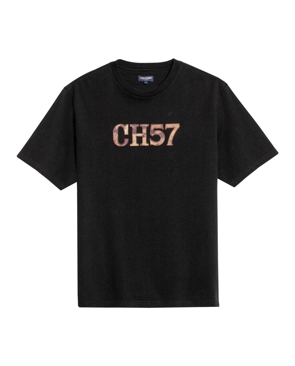 Men's T-Shirt Classic Fit Short Sleeve Crewneck Cotton Jersey Medium Weight Military Camo Aesthetic Chest Graphic - Black