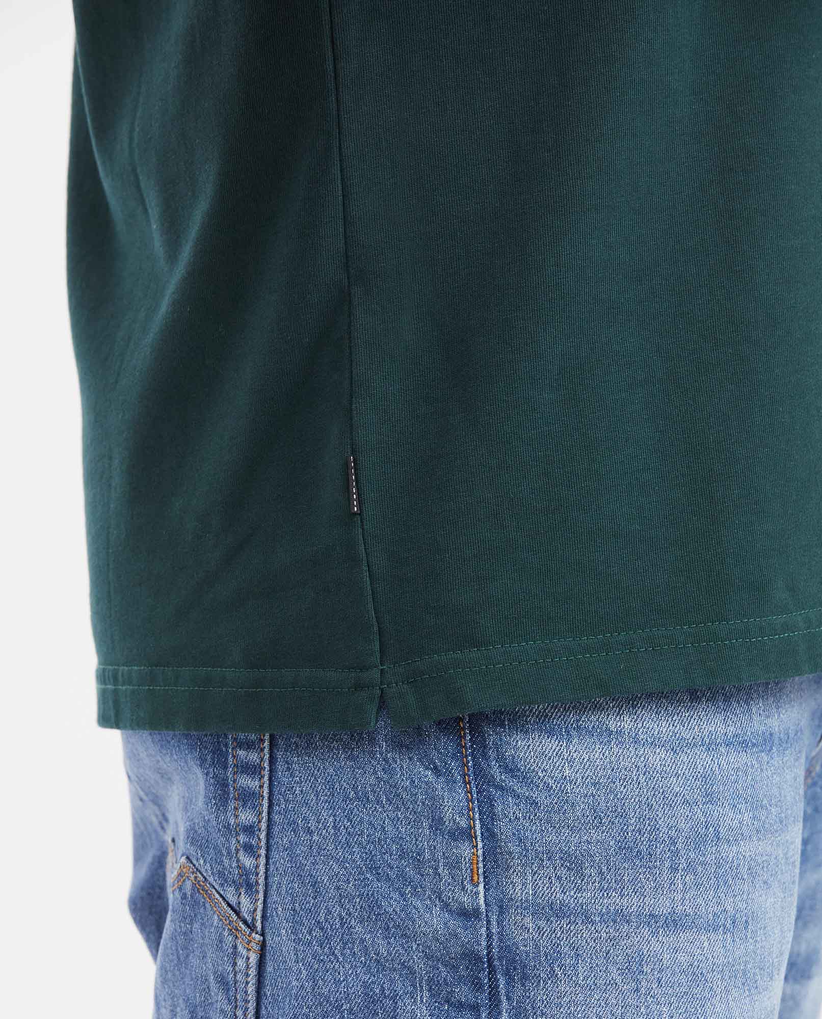 Men's T-Shirt Classic Fit Crew Neck with Print - Green