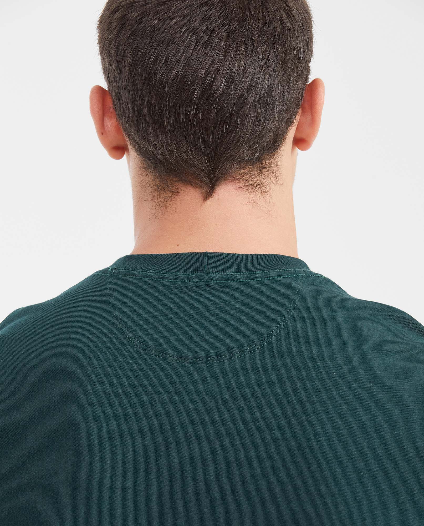Men's T-Shirt Classic Fit Crew Neck with Print - Green