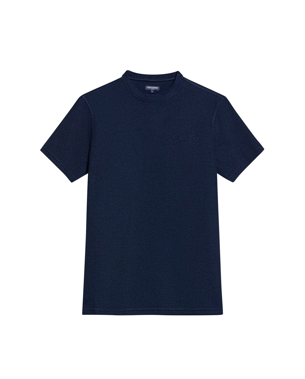 Men's Textured Slim Fit T-shirt in Cotton-Polyester Blend Dockside