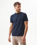 Men's Textured Slim Fit T-shirt in Cotton-Polyester Blend Dockside
