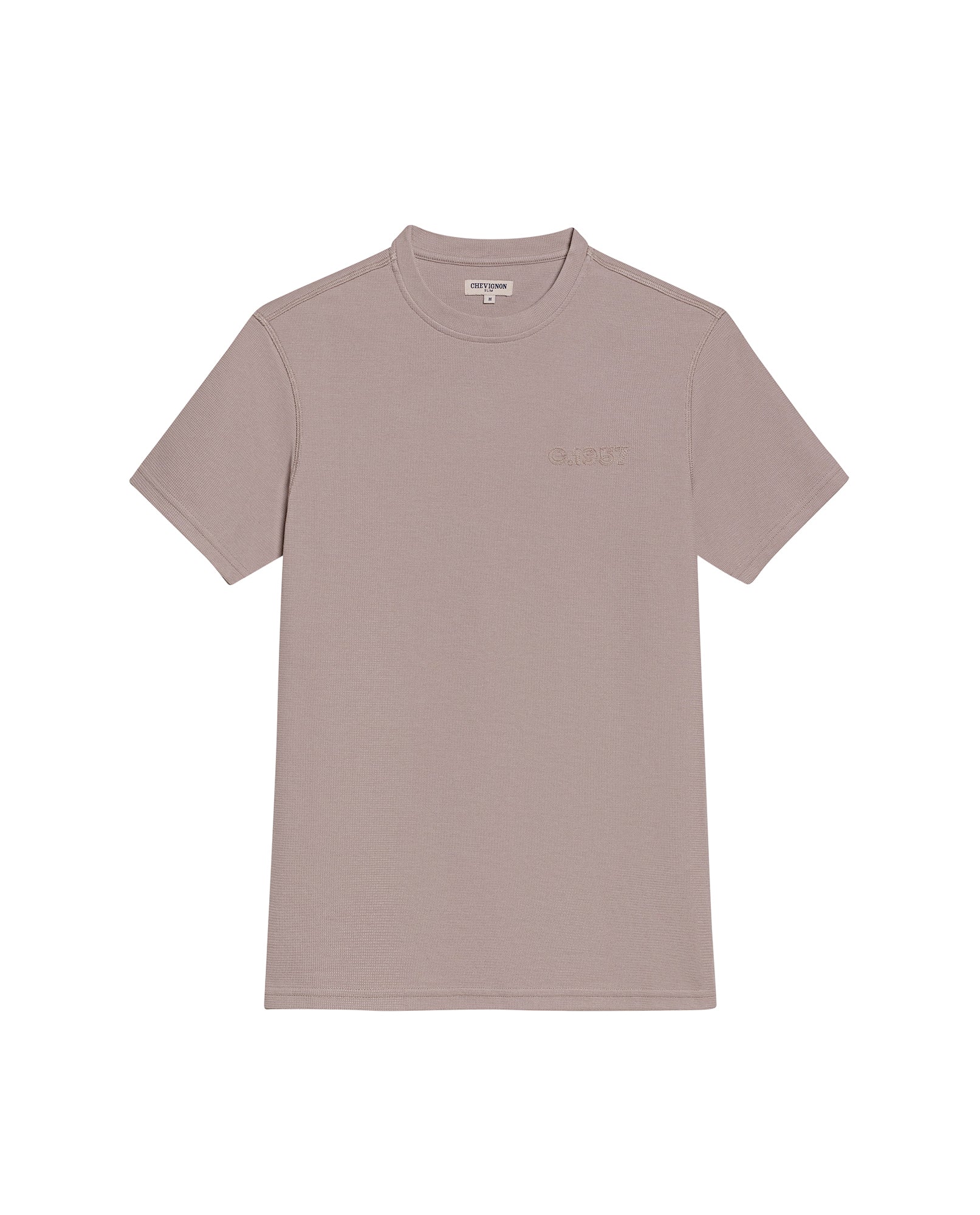 Men's Textured Slim Fit T-shirt in Cotton-Polyester Blend Dockside