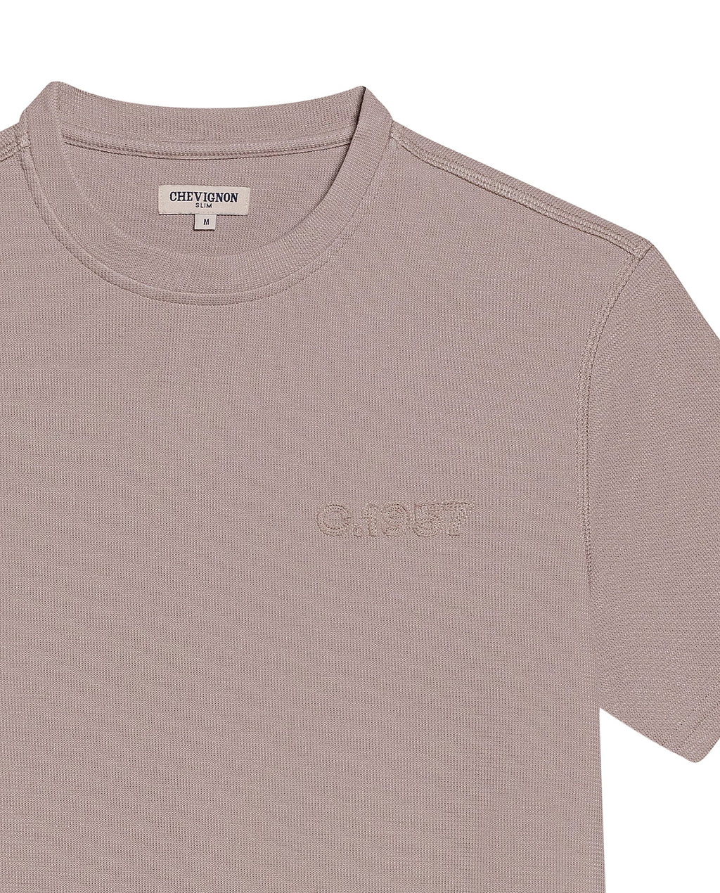 Men's Textured Slim Fit T-shirt in Cotton-Polyester Blend Dockside