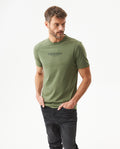 Men's Slim Fit Typographic Graphic T-shirt in Cotton Seafront