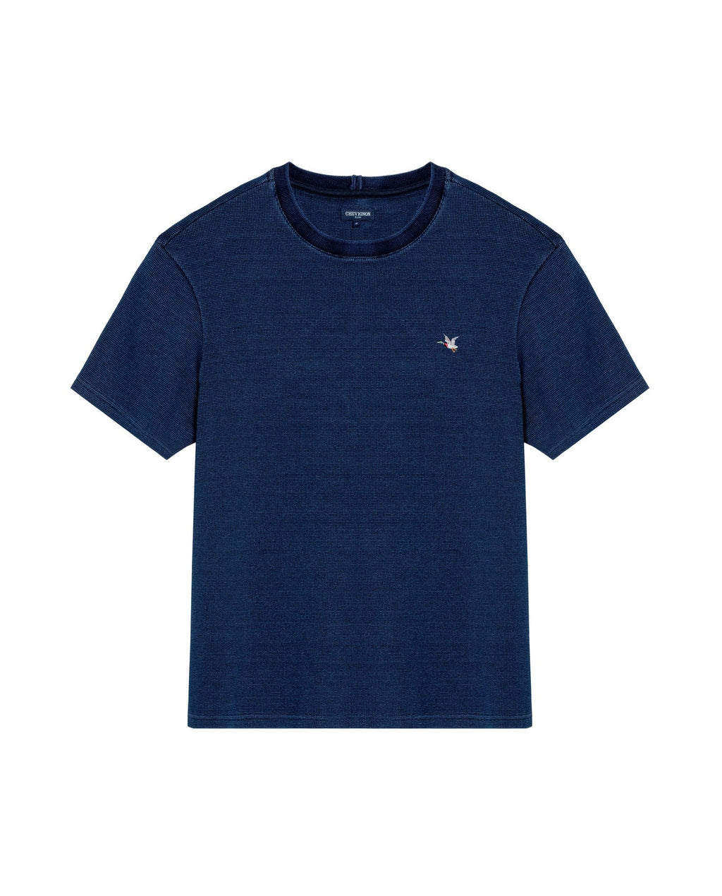 Men's Denim Thread Slim Fit T-shirt in Cotton-Polyester Maritime