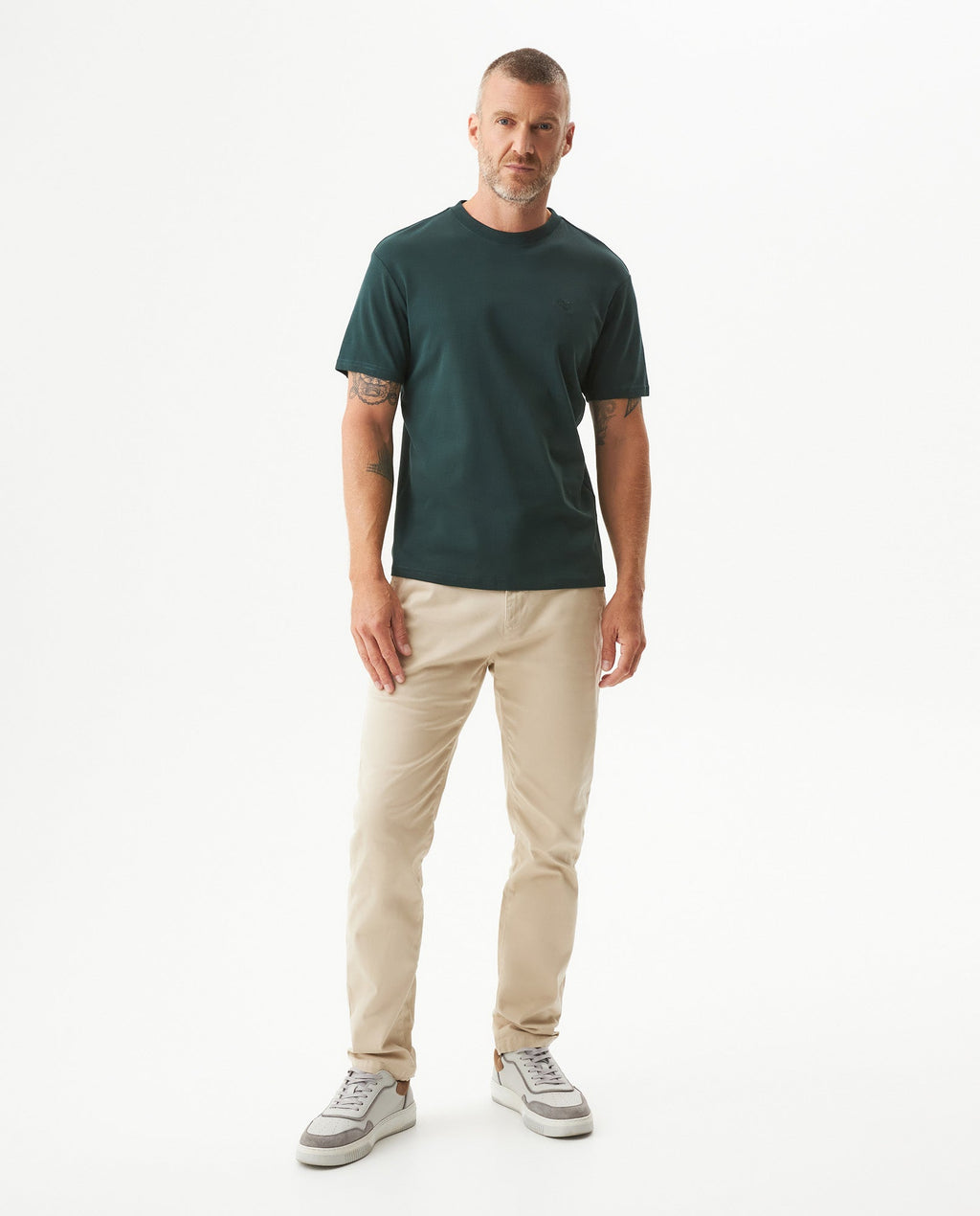 Men's Embroidered Slim Fit T-shirt in Cotton Twilight