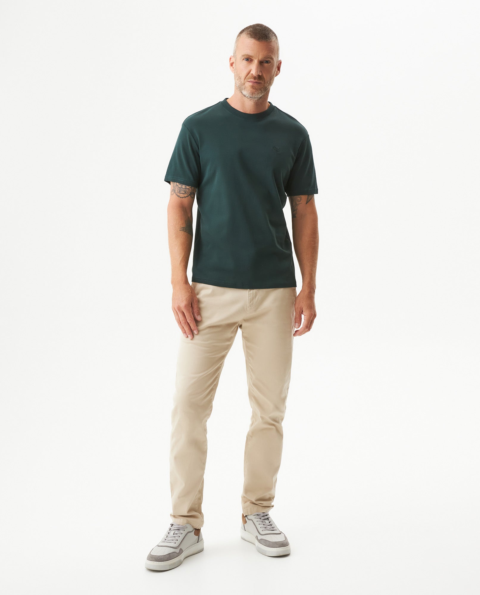 Men's Embroidered Slim Fit T-shirt in Cotton Twilight