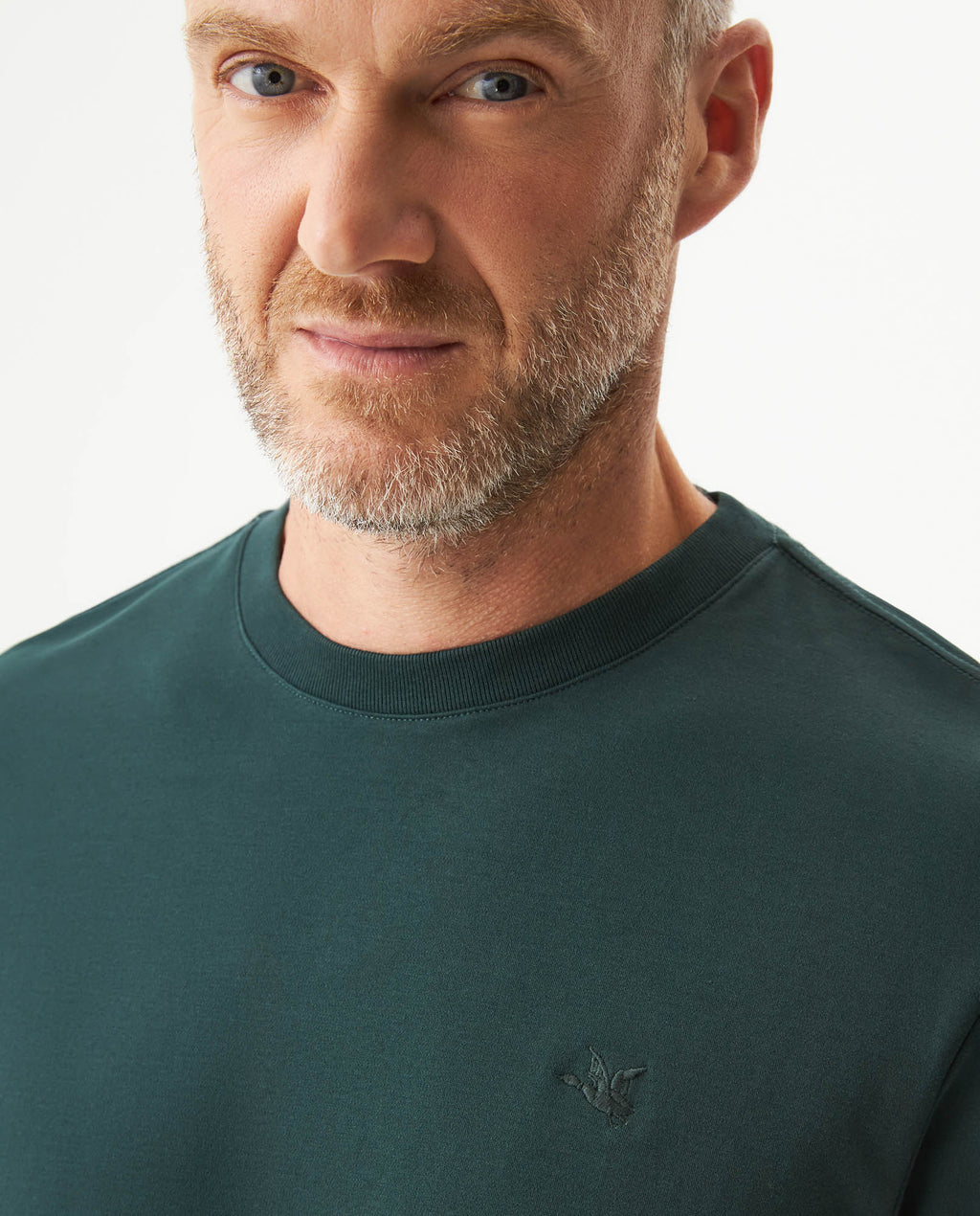 Men's Embroidered Slim Fit T-shirt in Cotton Twilight