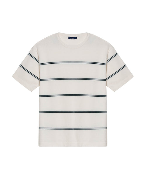 Men's Contrast Stripe Knit T-shirt Midnight